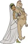 Disney Princess And Frog Tiana With Butterflies Wedding Dress Charlotte Friends Collection - Filled Embroidery Design - 8395