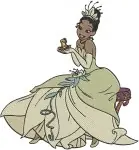 Disney Princess And Frog Tiana Charlotte La Bouff Prince Naveen Friends Couple - Filled Embroidery Design - 8400