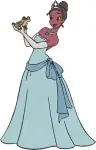 Disney Princess And Frog Tiana Green And Blue Gowns Elegant Princess Poses - Filled Embroidery Design - 8402