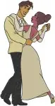 Disney Princess And Frog Tiana And Naveen Dancing Human Form Romance Designs - Filled Embroidery Design - 8408