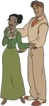 Disney Princess And Frog Tiana And Naveen Wedding Attire Dancing Couple - Filled Embroidery Design - 8409
