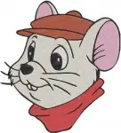 Disney The Rescuers Bernard Mouse Hero Close Up Portraits Red Sweater Set - Filled Embroidery Design - 8416