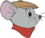 Disney The Rescuers Bernard Mouse Hero Close Up Portraits Red Sweater Set - Filled Embroidery Design - 8417