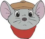 Disney The Rescuers Bernard Mouse Hero Close Up Portraits Red Sweater Set - Filled Embroidery Design - 8418