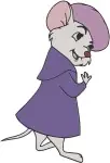 Disney The Rescuers Miss Bianca Mouse Heroine Elegant Purple Hat Scarf - Filled Embroidery Design - 8427