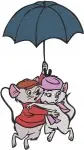 The Rescuers Miss Bianca Bernard With Umbrella On Leaf And Laser Sword Fun - Filled Embroidery Design - 8432