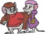 The Rescuers Miss Bianca Bernard With Umbrella On Leaf And Laser Sword Fun - Filled Embroidery Design - 8433