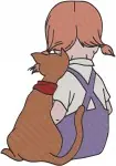 The Rescuers Orville Albatross Pilot And Penny Orphan Girl Character Poses - Filled Embroidery Design - 8441