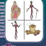 Disney Princess And Frog Mama Odie Dr Facilier Shadow Man Prince Naveen Frog - Filled Embroidery Design - Instant Download