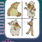 Disney Princess And Frog Louis Alligator Mama Odie Voodoo Priestess Naveen Designs - Filled Embroidery Design - Instant Download