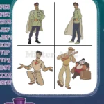 Disney Princess And Frog Prince Naveen Human Form Playing Ukulele Charming - Filled Embroidery Design - Instant Download
