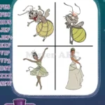 Disney Princess And Frog Ray The Firefly Evangeline Tiana Ballerina Dream Bundle - Filled Embroidery Design - Instant Download