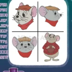 Disney The Rescuers Bernard Mouse Hero Close Up Portraits Red Sweater Set - Filled Embroidery Design - Instant Download