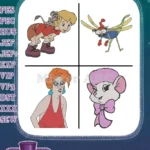 Classic Coon Mix Rufus Cat Rescuers Ray Firefly Evinrude Dragonfly Bianca Collection - Filled Embroidery Design - Instant Download