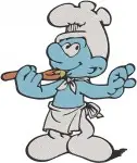 The Smurfs Gargamel Azrael Chef Smurf And Smurfs Playing With Onion Village - Filled Embroidery Design - 8466