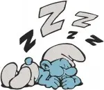 The Smurfs Exploding Gift Smurf Sleeping On Moon Sleepy Smurf And Jokey Smurf - Filled Embroidery Design - 8473