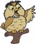 Sword In The Stone Archimedes Merlins Owl Various Wise And Expressive Poses - Filled Embroidery Design - 8490