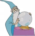 Sword In The Stone Merlin Wizard Various Magical Poses With Crystal Ball And Tea - Filled Embroidery Design - 8512