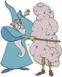 Sword In The Stone Merlin Wizard Various Magical Poses With Crystal Ball And Tea - Filled Embroidery Design - 8513