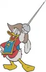 Three Musketeers Mickey Donald Goofy Minnie Daisy Clarabelle Royal Characters - Filled Embroidery Design - 8525