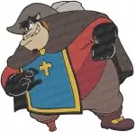 Three Musketeers Pete Villain Various Poses And Pluto Dog Character - Filled Embroidery Design - 8534