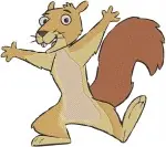 Cute Coon Squirrels - Multiple Playful And Standing Poses - Forest Animal Friends - Filled Embroidery Design - 8548