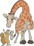 Coon Giraffe Mother And Baby - Gentle Family Moments - Safari Animal Life Design - Filled Embroidery Design - 8551