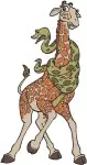 Coon Giraffe Mother And Baby - Gentle Family Moments - Safari Animal Life Design - Filled Embroidery Design - 8553