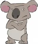 Coon Koala Bear Waving And Sitting - Lion Character Standing - Cute Zoo Animals - Filled Embroidery Design - 8558