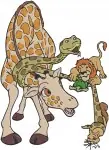 Coon Jungle Animals Stack - Lion Giraffe Zebra Koala Fun Group - Safari Friends - Filled Embroidery Design - 8567