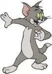 Tom And Jerry - Tom Cat And Jerry Mouse - Standing Waving And Sneaky Poses - Animated Duo - Filled Embroidery Design - 8578