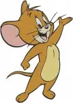 Tom And Jerry - Tom Cat And Jerry Mouse - Standing Waving And Sneaky Poses - Animated Duo - Filled Embroidery Design - 8579