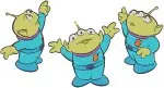 Toy Story - Little Green Men Aliens Squeaky Toys - Group Poses From Pizza Planet - Pixar - Filled Embroidery Design - 8582