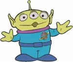 Toy Story - Little Green Man Alien Squeaky Toy - Waving And Standing Poses - The Claw'S Chosen - Filled Embroidery Design - 8588