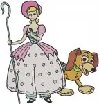 Toy Story - Bo Peep Shepherdess With Sheep Billy Goat Gruff - Classic And Modern Looks - Pixar - Filled Embroidery Design - 8593