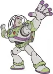 Toy Story - Buzz Lightyear Space Ranger Hero - Posing With Laser And Name Tag - Pixar Character - Filled Embroidery Design - 8607