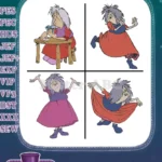 Sword In The Stone Madam Mim Witch Various Magical And Transforming Poses - Filled Embroidery Design - Instant Download