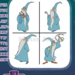 Sword In The Stone Merlin The Wizard Various Classic Magical And Wise Poses - Filled Embroidery Design - Instant Download