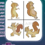 Cute Coon Squirrels - Multiple Playful And Standing Poses - Forest Animal Friends - Filled Embroidery Design - Instant Download