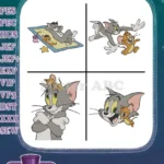 Tom And Jerry - Classic Cat And Mouse Duo - Beach Relaxation And Chasing Fun - Coon Legends - Filled Embroidery Design - Instant Download