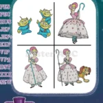 Toy Story - Bo Peep Shepherdess With Sheep Billy Goat Gruff - Classic And Modern Looks - Pixar - Filled Embroidery Design - Instant Download