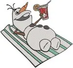 Frozen Oaken Shopkeeper Olaf Snowman Sunbathing And Various Funny Poses - Filled Embroidery Design - 3085