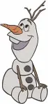 Frozen Olaf Snowman More Adorable Poses Sitting Standing And Contemplating - Filled Embroidery Design - 3093