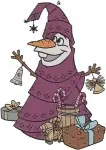 Frozen Olaf Snowman Various Poses Including Juggling Head And Wizard Costume - Filled Embroidery Design - 3102