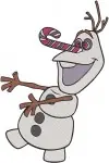 Frozen Olaf Snowman Dizzy With Flowers And Plants Sprouting From Head Fun - Filled Embroidery Design - 3106