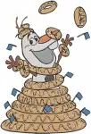 Frozen Olaf Snowman With Snowgies Picnic Basket And Winter Hat Scarf Scenes - Filled Embroidery Design - 3111