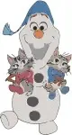 Frozen Olaf Snowman With Snowgies Picnic Basket And Winter Hat Scarf Scenes - Filled Embroidery Design - 3113