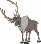 Frozen Sven The Reindeer Various Majestic Standing And Sitting Poses Character - Filled Embroidery Design - 3121