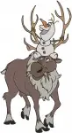 Frozen Sven The Reindeer Various Majestic Standing And Sitting Poses Character - Filled Embroidery Design - 3122