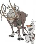 Frozen Sven Reindeer With Kristoff Olaf And Bulda The Troll Group Scenes - Filled Embroidery Design - 3133